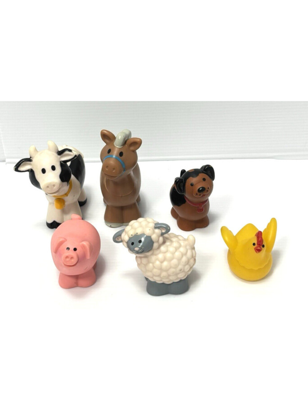 Vintage Fisher Price Little People Farm Animals Lot Cow Horse Pig Sheep Dog Chic